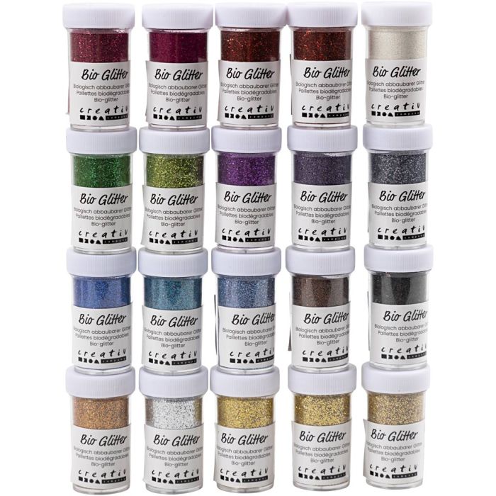Bio Sparkles, diverse kleuren, 20x27 ml/ 1 doos