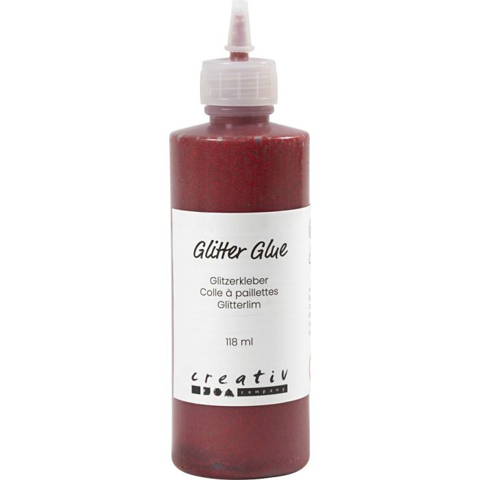 Glitterlijm, rood, 118 ml/ 1 fles