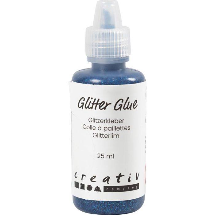 Glitterlijm, donkerblauw, 25 ml/ 1 fles