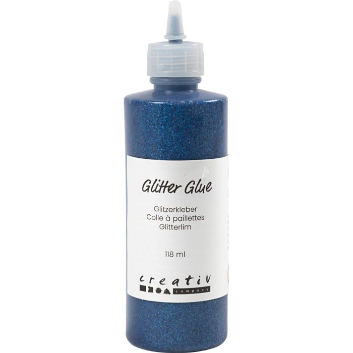 Glitterlijm, donkerblauw, 118 ml/ 1 fles