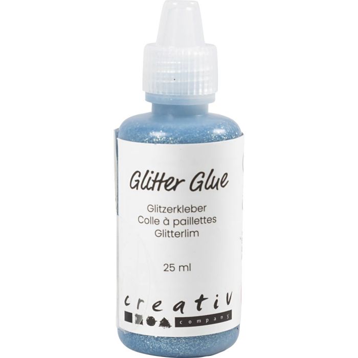 Glitterlijm, lichtblauw, 25 ml/ 1 fles