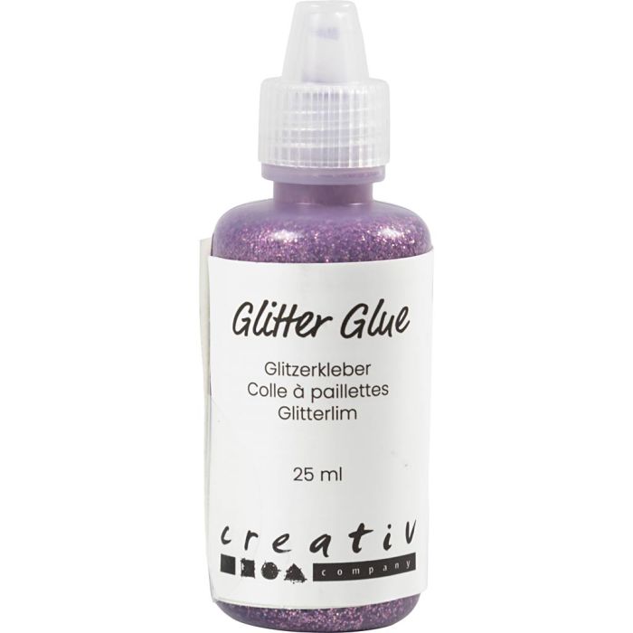 Glitterlijm, paars, 25 ml/ 1 fles