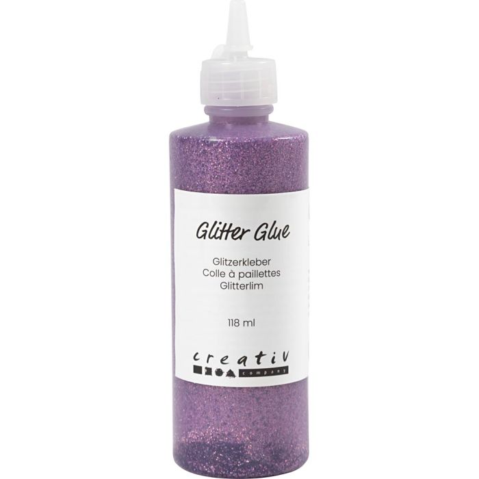 Glitterlijm, paars, 118 ml/ 1 fles