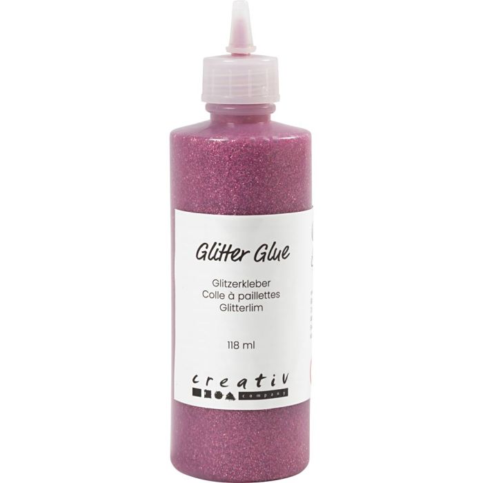 Glitterlijm, roze, 118 ml/ 1 fles