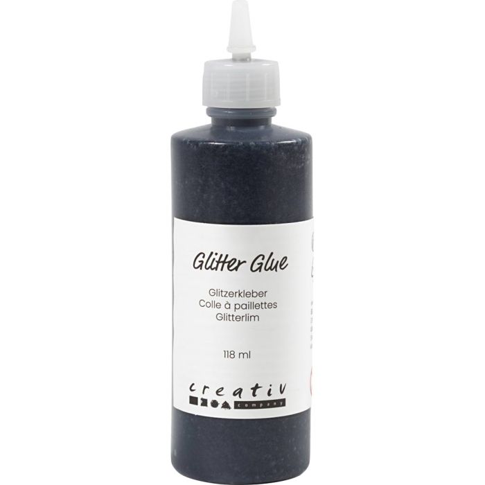 Glitterlijm, zwart, 118 ml/ 1 fles