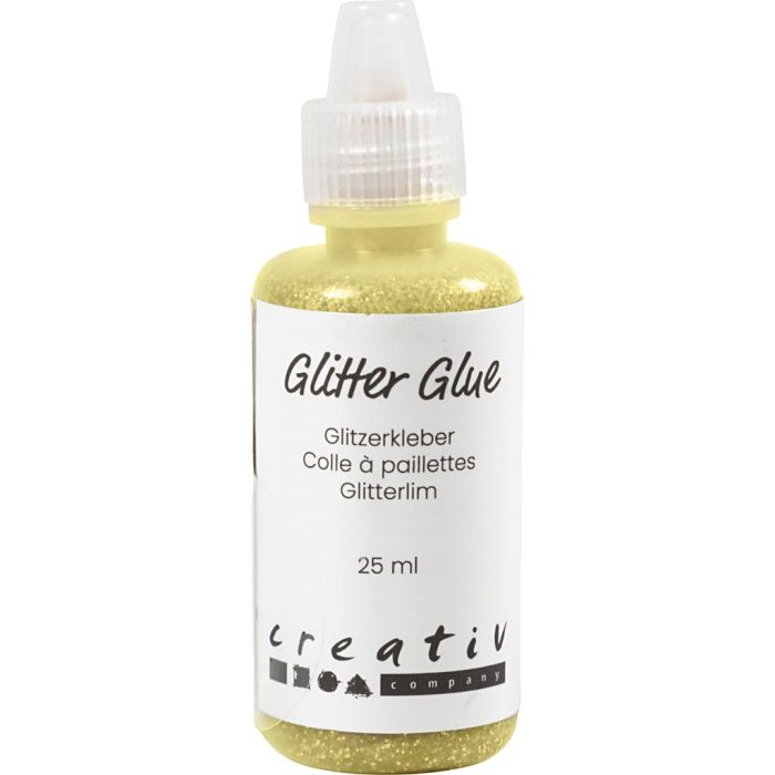 Glitterlijm, iriserend groengeel, 25 ml/ 1 fles