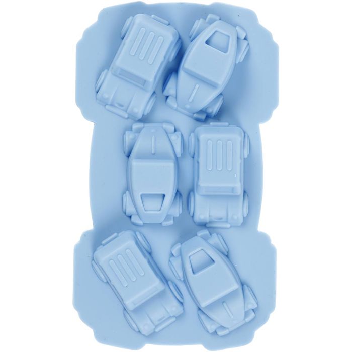 Siliconen vormen, auto's , H: 2,5 cm, L: 3 cm, B: 4,5 cm, 12,5 ml, 1 stuk