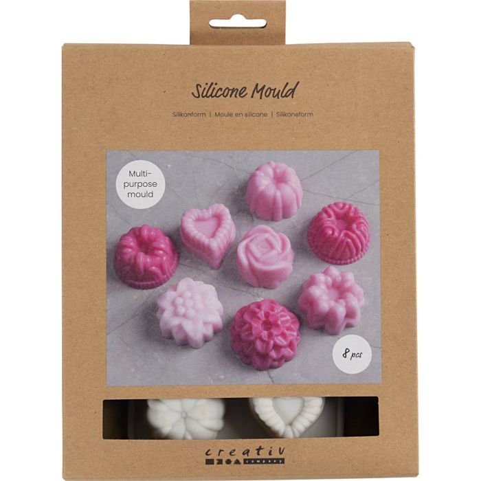 Siliconen vormen, cakejes, H: 2,5 cm, L: 4 cm, B: 4,5 cm, 25 ml, 1 stuk