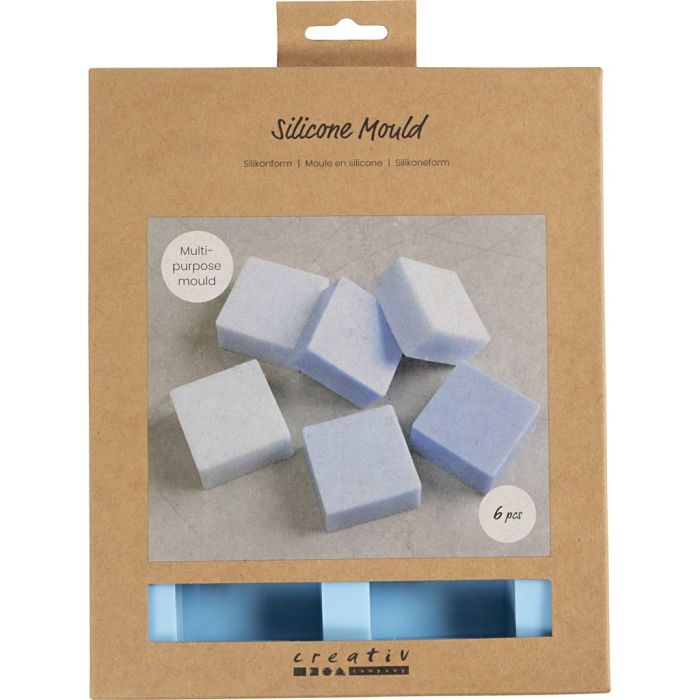 Siliconen vormen, H: 2,5 cm, L: 5 cm, B: 5 cm, 60 ml, 1 stuk
