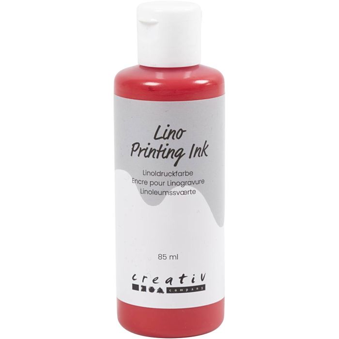 Linoleum Verf, rood, 85 ml/ 1 fles