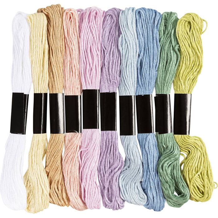 Borduurgaren, dikte 1 mm, pastelkleuren, 10x8 m/ 1 doos