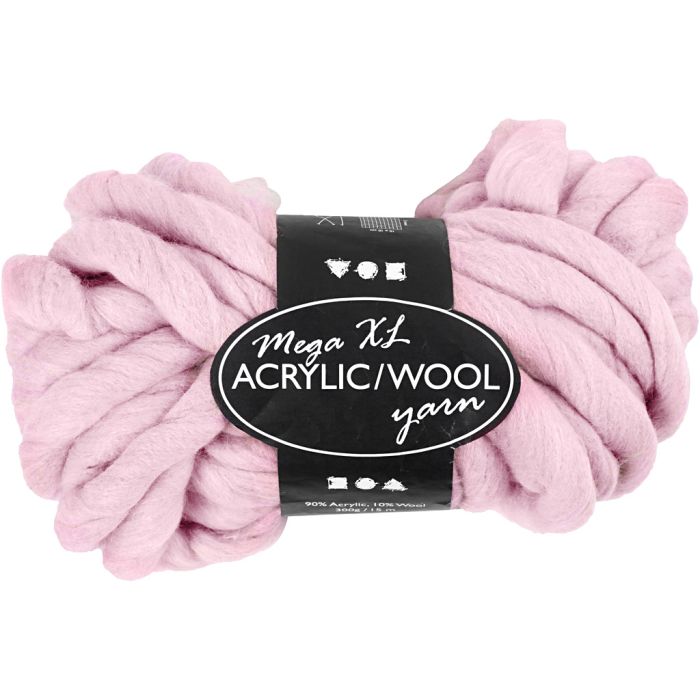 XL Garen van Acryl, L: 15 m, afm mega, roze, 300 gr/ 1 bol