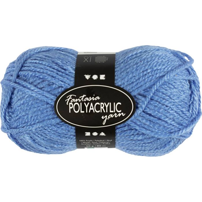Fantasia acrylgaren, L: 80 m, needle 4,5-5, blauw, 50 gr/ 1 bol