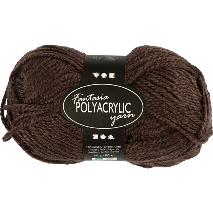 Fantasia acrylgaren, L: 80 m, needle 4,5-5, bruin, 50 gr/ 1 bol