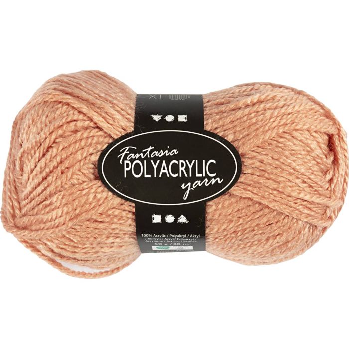 Fantasia acrylgaren, L: 80 m, needle 4,5-5, beige, 50 gr/ 1 bol