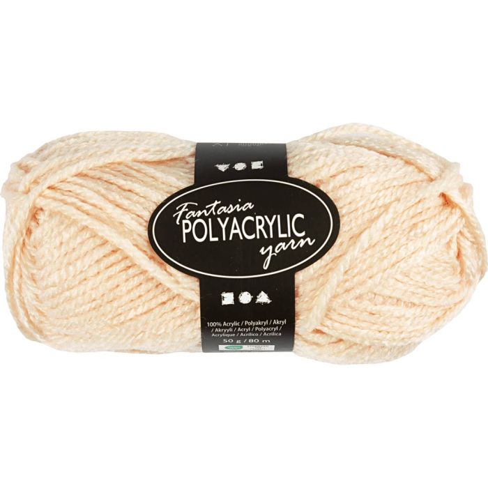 Fantasia acrylgaren, L: 80 m, needle 4,5-5, licht beige, 50 gr/ 1 bol