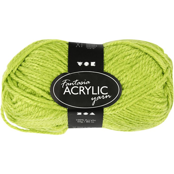 Fantasia acrylgaren, L: 80 m, lichtgroen, 50 gr/ 1 bol