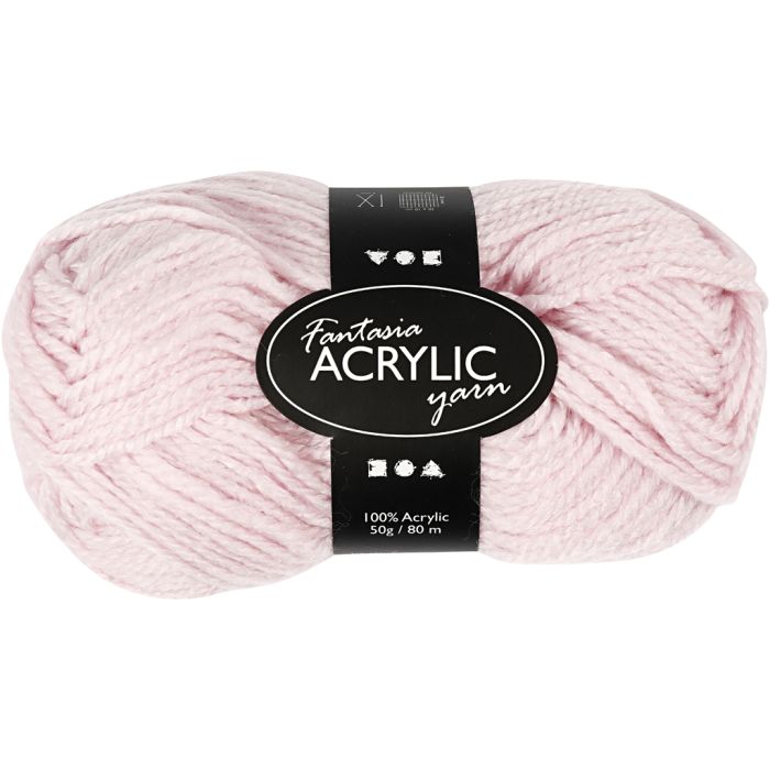 Fantasia acrylgaren, L: 80 m, lichtrood, 50 gr/ 1 bol