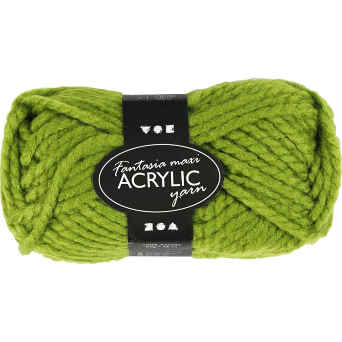 Fantasia Acrylgaren, L: 35 m, needle 9-10, groen, 50 gr/ 1 bol