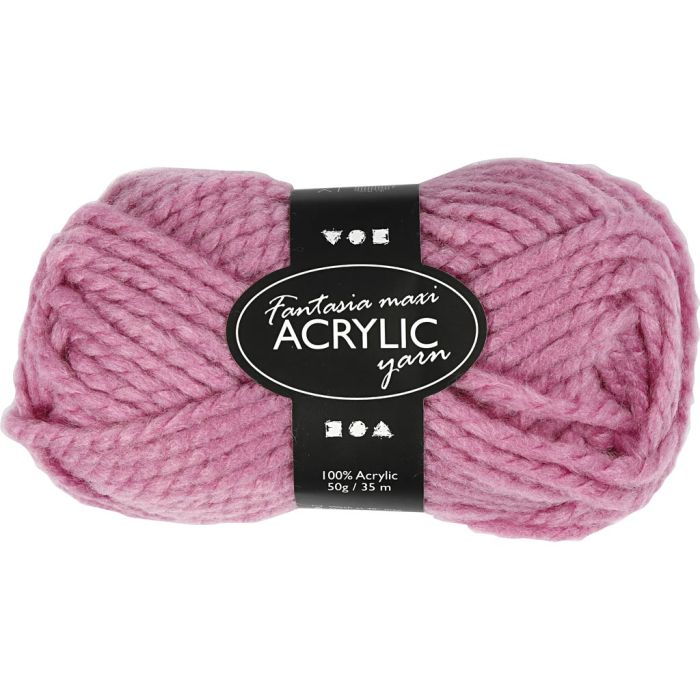 Fantasia Acrylgaren, L: 35 m, needle 9-10, roze, 50 gr/ 1 bol