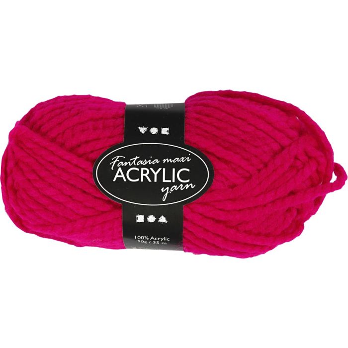 Fantasia Acrylgaren, L: 35 m, needle 9-10, fuchsia, 50 gr/ 1 bol