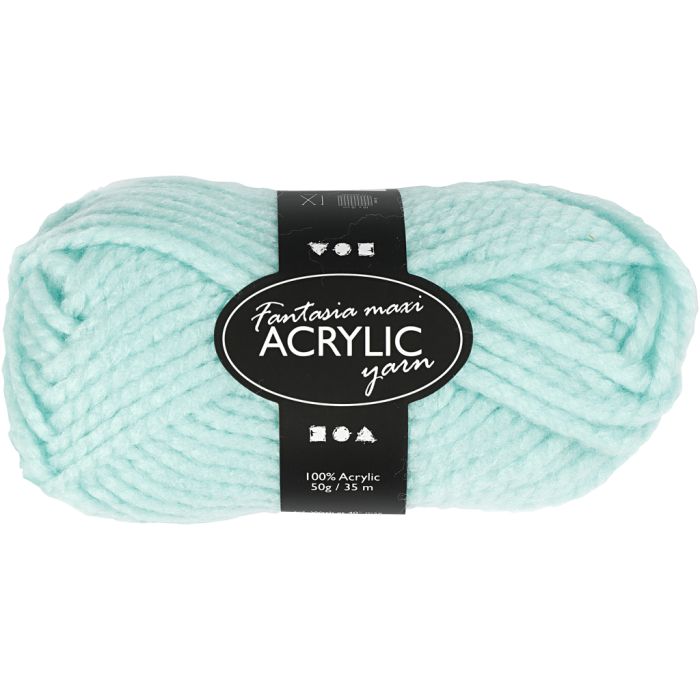 Fantasia Acrylgaren, L: 35 m, Maxi, mint groen, 50 gr/ 1 bol