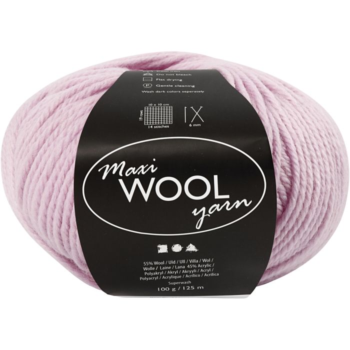 Wolgaren, L: 125 m, zacht roze, 100 gr/ 1 bol
