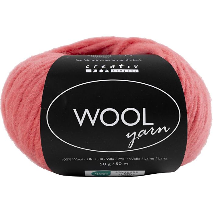 Wolgaren, L: 63 m, needle 6-7, lichtrood, 50 gr/ 1 bol