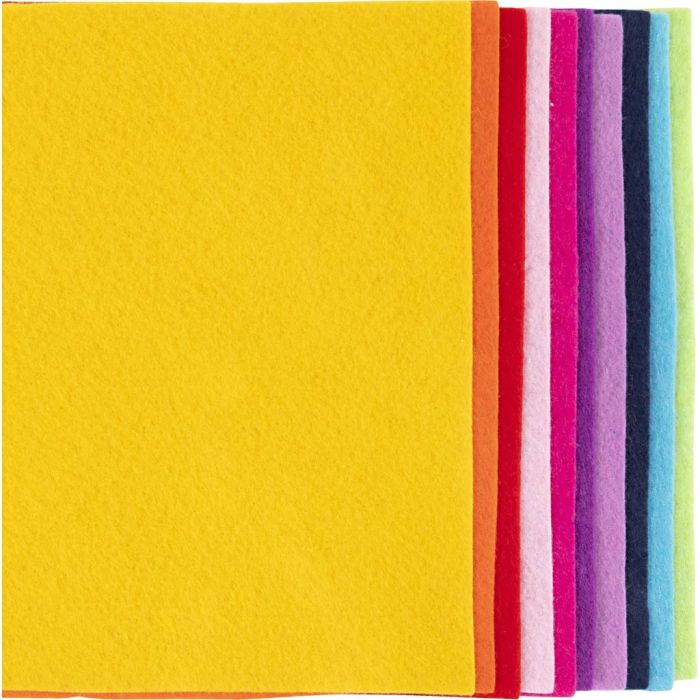 Hobbyvilt, A4, vel 210x297 mm, dikte 2 mm, kleurrijk, 10 vel/ 1 doos