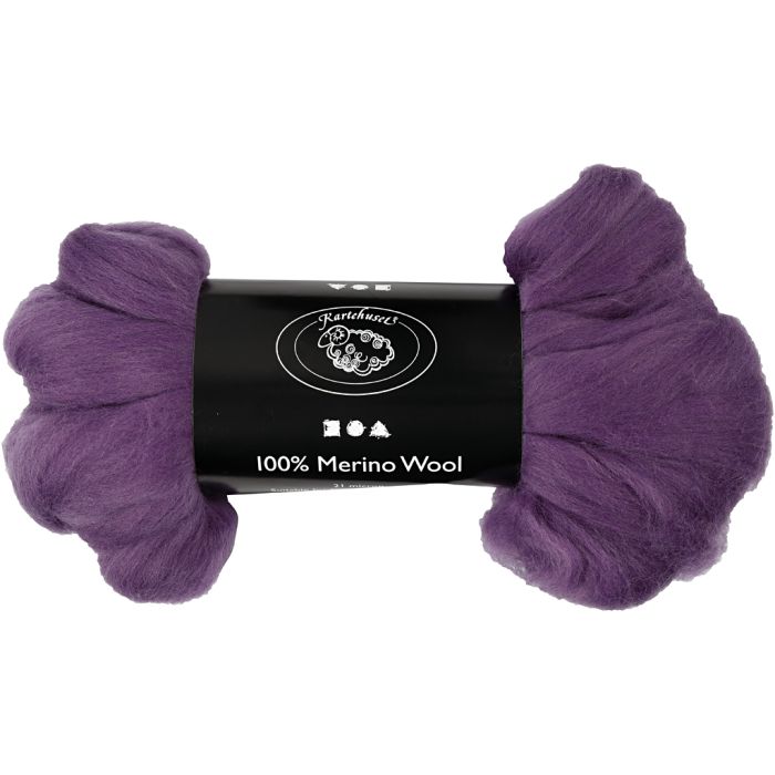 Merino Wol, dikte 21 my, violet, 100 gr/ 1 doos