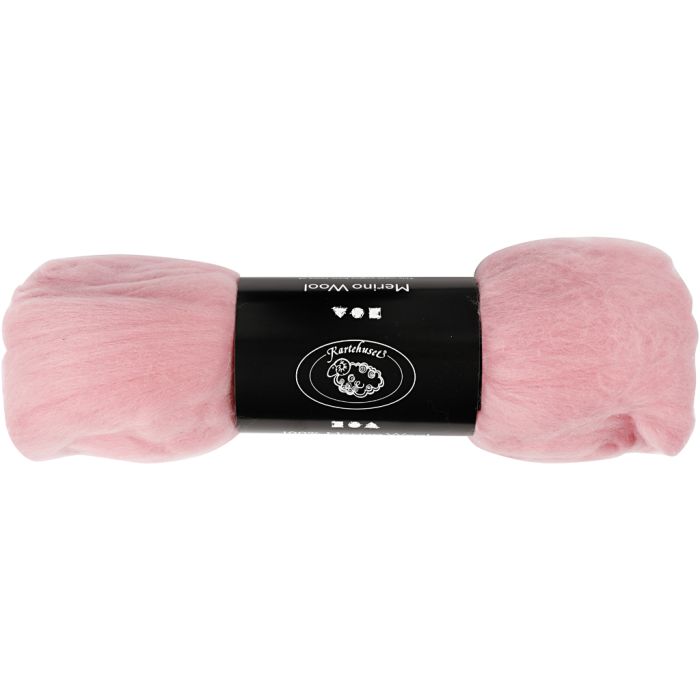 Merino Wol, dikte 21 my, lichtrood, 100 gr/ 1 doos