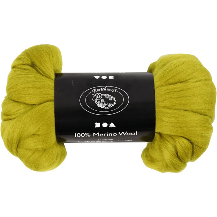 Merino Wol, dikte 21 my, lemon, 100 gr/ 1 doos