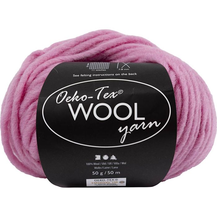 Wolgaren, L: 50 m, needle 8-9, lichtroze, 50 gr/ 1 bol