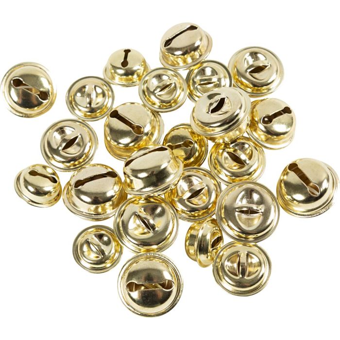 Belletjes, afm 13+15+17 mm, metallic kleuren, 24 stuk/ 1 doos
