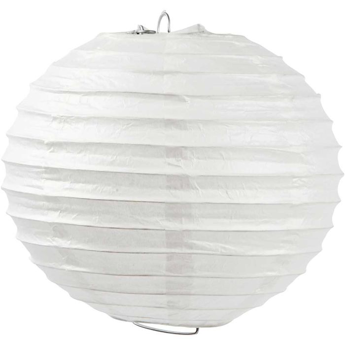 Rijstpapier lamp, Rond, d 20 cm, wit, 1 stuk