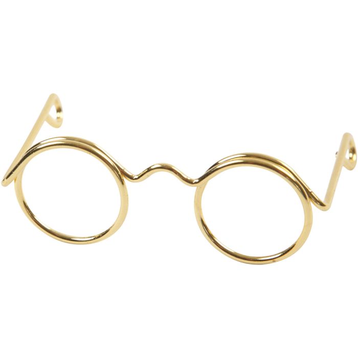Bril, B: 35 mm, gatgrootte 13 mm, goud, 10 stuk/ 1 doos