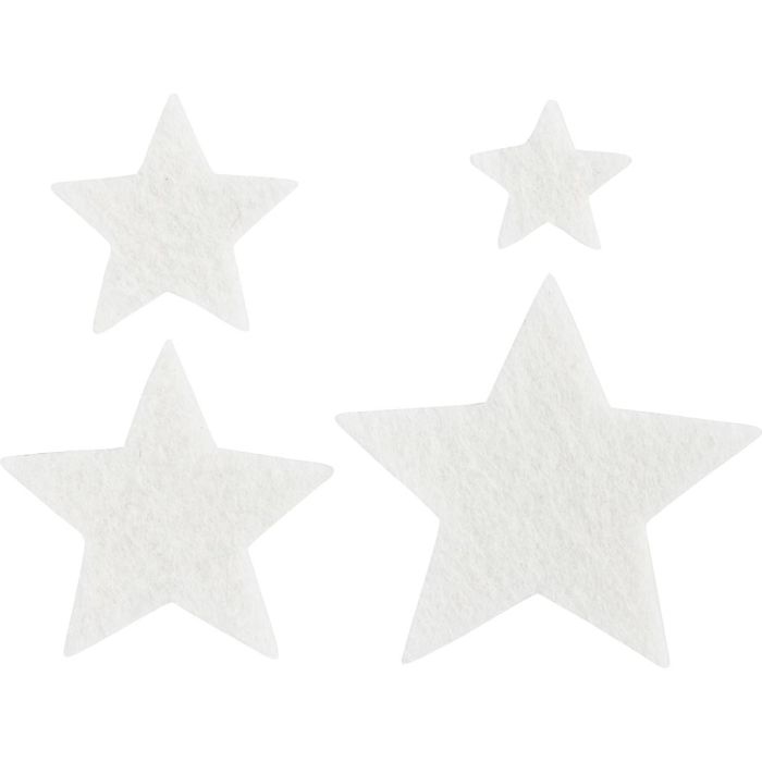 Vilten figuur, ster, afm 2-5 cm, dikte 1 mm, 20 stuk/ 1 doos