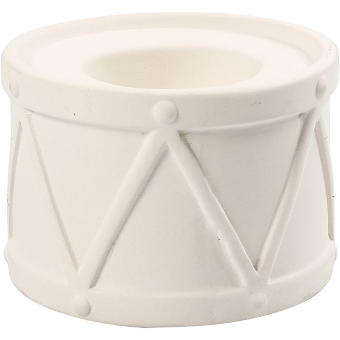 Kandelaar, H: 6,6 cm, d 9,3 cm, gatgrootte 2,2+4 cm, wit, 2 stuk/ 1 doos