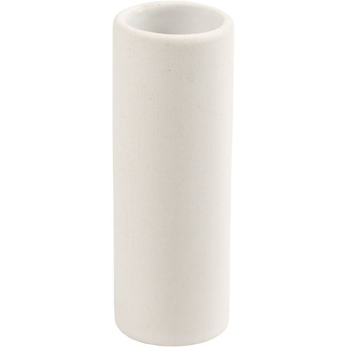 Vaas, H: 11 cm, d 4 cm, wit, 1 stuk