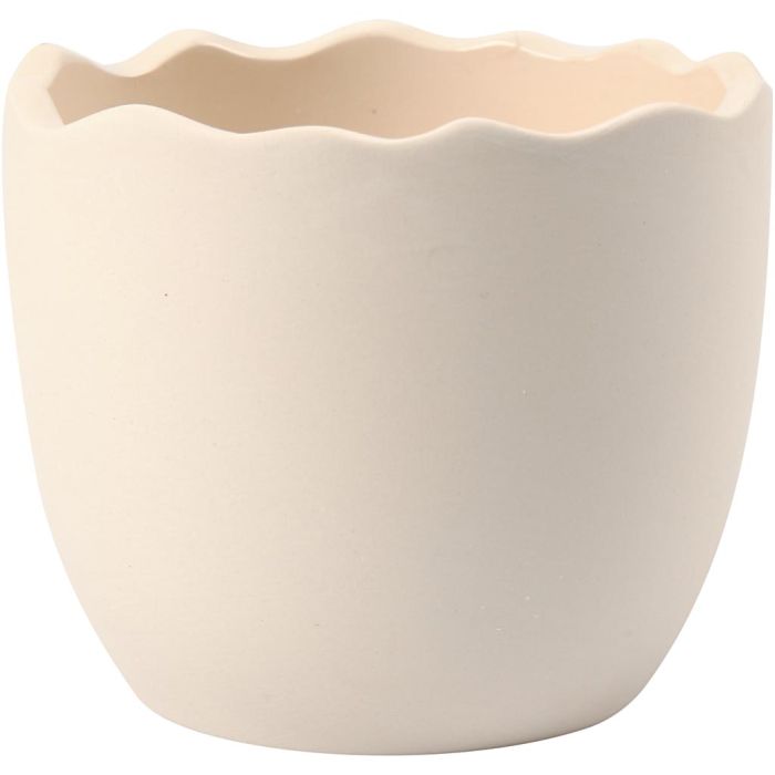 Bloempot, H: 6,3 cm, d 7,5 cm, wit, 24 stuk/ 1 doos