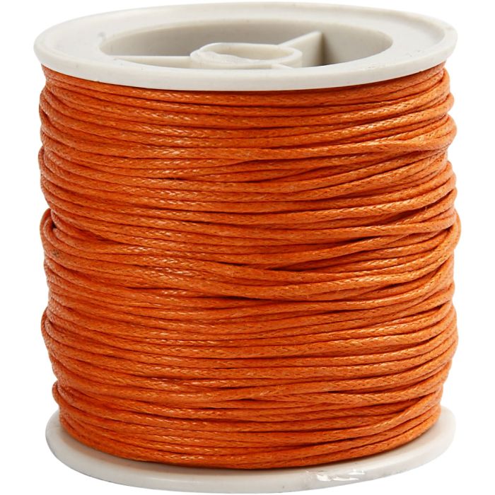 Katoenkoord, dikte 1 mm, gevernist, oranje, 40 m/ 1 rol