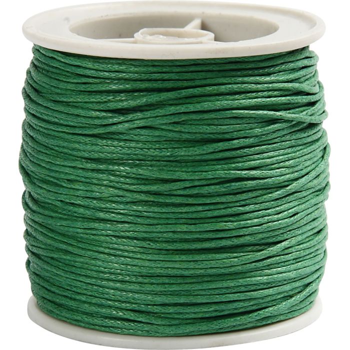 Katoenkoord, dikte 1 mm, gevernist, groen, 40 m/ 1 rol