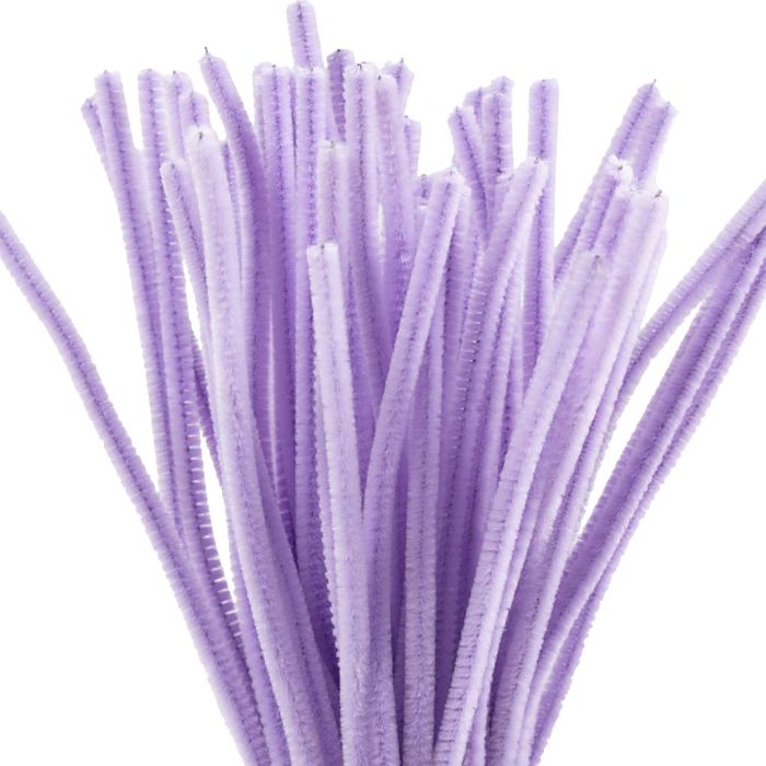 Chenille, L: 30 cm, dikte 6 mm, paars, 50 stuk/ 1 doos