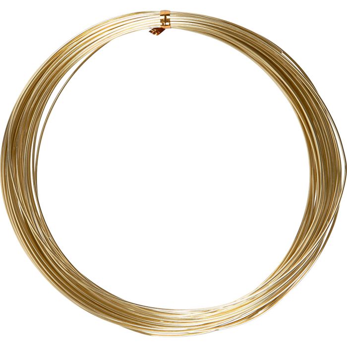 Alu draad, rond, dikte 1 mm, goud, 16 m/ 1 rol