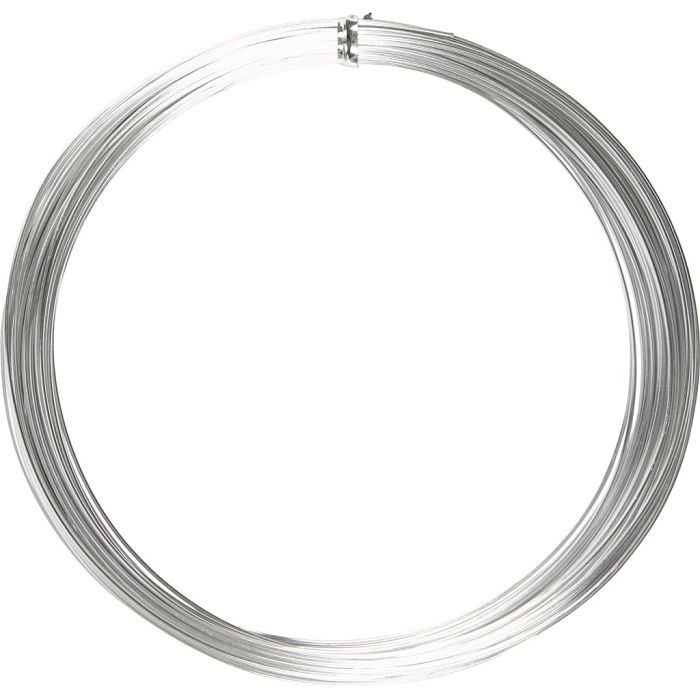 Alu draad, rond, dikte 1 mm, zilver, 16 m/ 1 rol