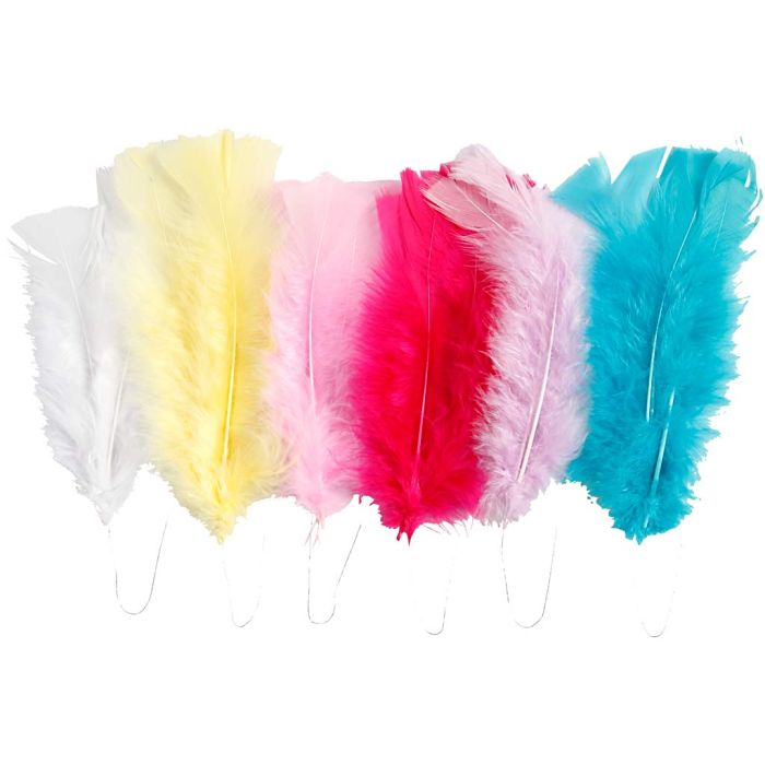 Veren, afm 11-17 cm, diverse kleuren, 18 bol/ 1 doos