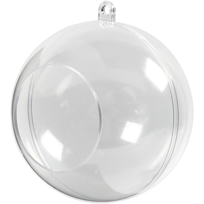Deco ballen met opening, d 8 cm, gatgrootte 4,5 cm, 5 stuk/ 1 doos