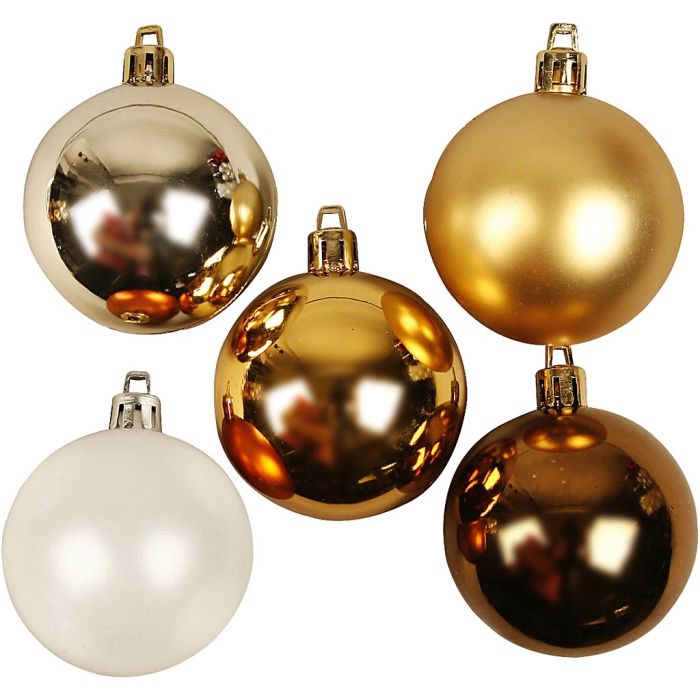 Kerstballen, d 6 cm, goud, 20 stuk/ 1 doos