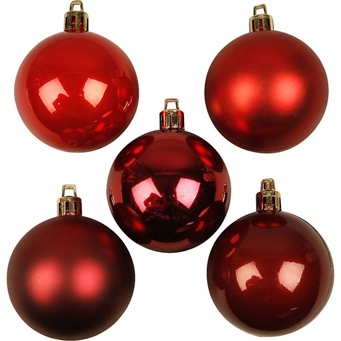 Kerstballen, d 6 cm, rode harmonie, 20 stuk/ 1 doos