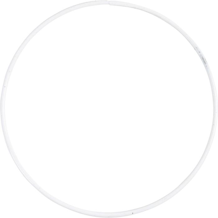 Metalen draadring, d 7 cm, dikte 2 mm, wit, 1 stuk